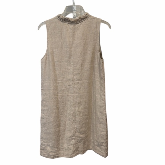 Tommy Bahama Two Palms Double Ruffle Linen Dress Natural | Pockets | NWT | Sz  M - Picture 4 of 6